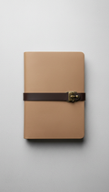 Matte Leather-Bound Notebook with Lay-Flat Spine