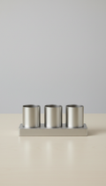 Brushed Metal Desk Organizer with Sliding Tray