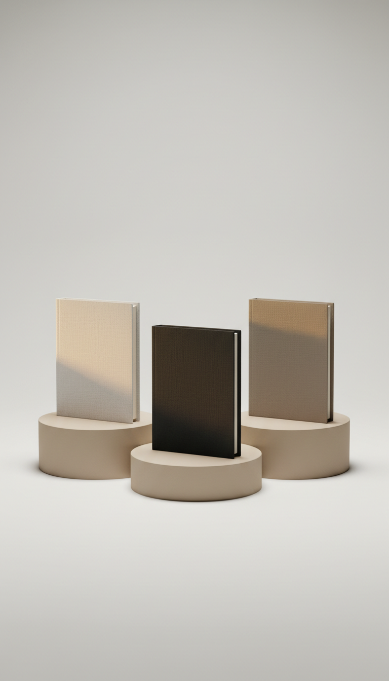 Minimalist linen notebook set
